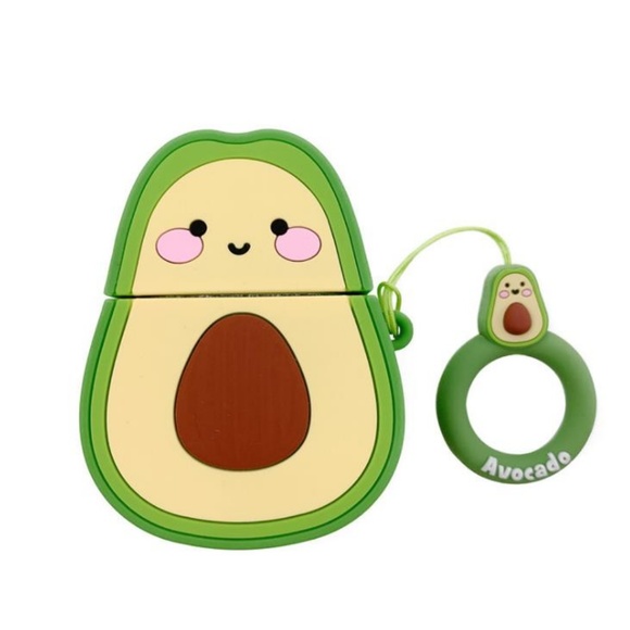 NEW Avocado Airpods Silicone Case W/Ring Strap - Picture 3 of 3